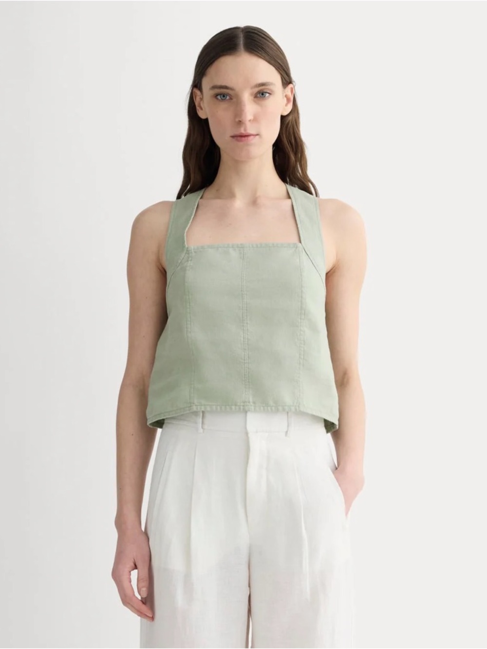 NWT Everlane The Crossback Top in Seagrass
